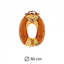 Globo Gorila Numero 0 Foil 50 cm Globo Gorila Numero 0 Foil 50 cm