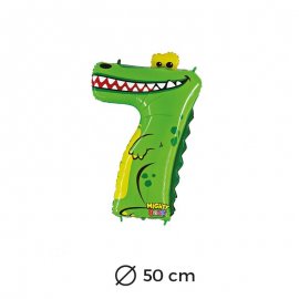 Ballon Crocodile Numéro 7 en Mylar 50cm