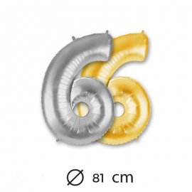 Ballon Numéro 6 en Mylar 81cm