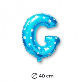  Ballon Mylar Lettre G Bleu de 40cm avec Etoiles