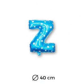 Ballon Mylar Lettre Z Bleu de 40cm avec Etoiles