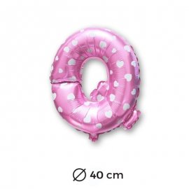 Ballon Mylar Lettre Q Rose de 40cm avec Coeurs