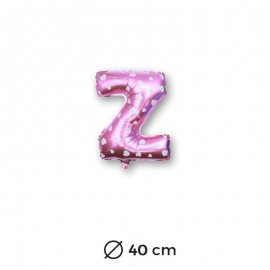 Ballon Mylar Lettre Z Rose de 40cm avec Coeurs