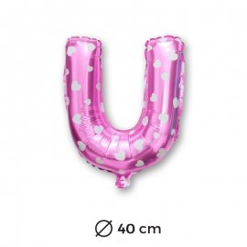 Ballon Mylar Lettre U Rose de 40cm avec Coeur Ballon Mylar Lettre U Rose de 40cm avec Coeur