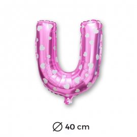 Ballon Mylar Lettre U Rose de 40cm avec Coeur