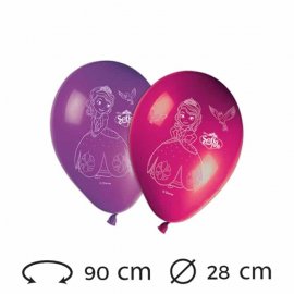 8 Globos Princesa Sofia Látex 28 cm