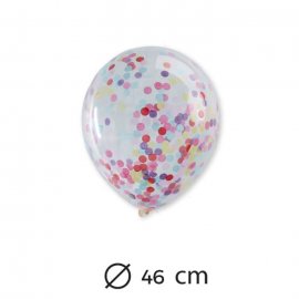 5 Ballons avec des Confettis Couleurs Pastel