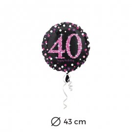 Ballon Chic Rose 40 ans 43 cm Ballon Chic Rose 40 ans 43 cm
