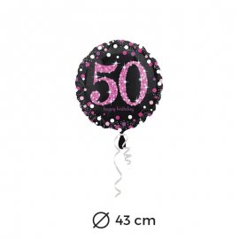 Ballon Chic Rose 50 ans 43 cm