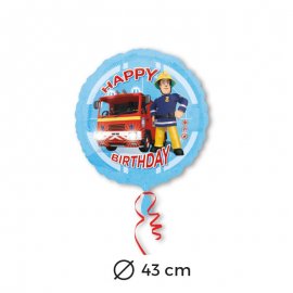 Ballon Sam le Pompier Happy Birthday 43 cm