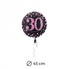 Ballon 30 ans Elegant Rose 43 cm