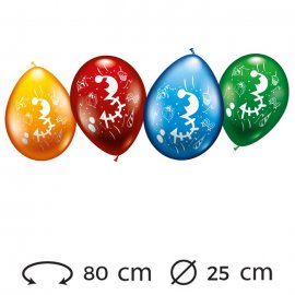 Ballons Numéro 3 Ronds M02 25 cm