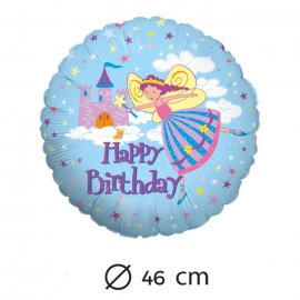 Ballon Happy Birthday Fée Mylar 46 cm