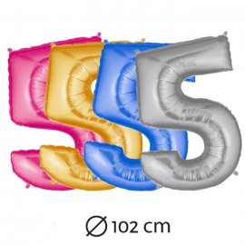 Ballon Chiffre 5 fait en Mylar 102 cm