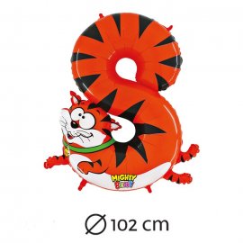 Ballon Forme 8 Tigre Mylar 102 cm