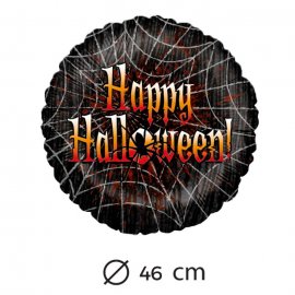 Ballon Happy Halloween Toiles d'Araignées 46 cm