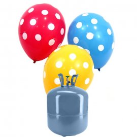 Bonbonne Helium Petite avec 30 ballons à Pois