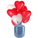 Bonbonne Helium Petite avec 30 ballons Coeur