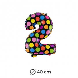 Ballon Numéro 2 à pois 40cm