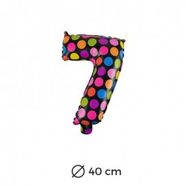 Ballon Numéro 7 à pois 40cm