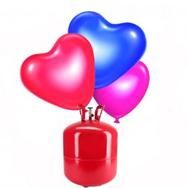 Bouteille Helium Grande avec 50 ballons Coeur